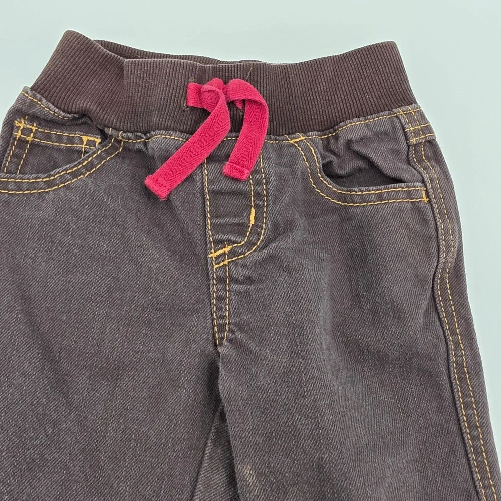 Gymboree Baby Pants‎ with Red Drawstring and Plaid Cuffs Brown 6-12 Months boy